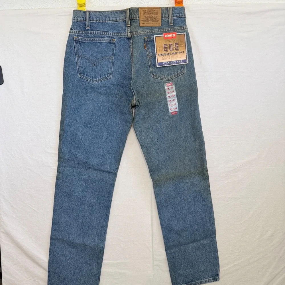 NWT Vintage Deadstock 90s Levi's 505 Orange Tab 34x32 Jeans Regular Straight